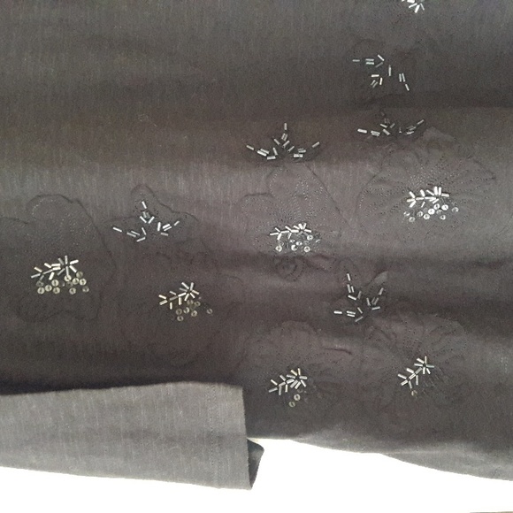 LOGO by Lori Golstein Beaded Black Shirt - Still Has Tags - Picture 2 of 8